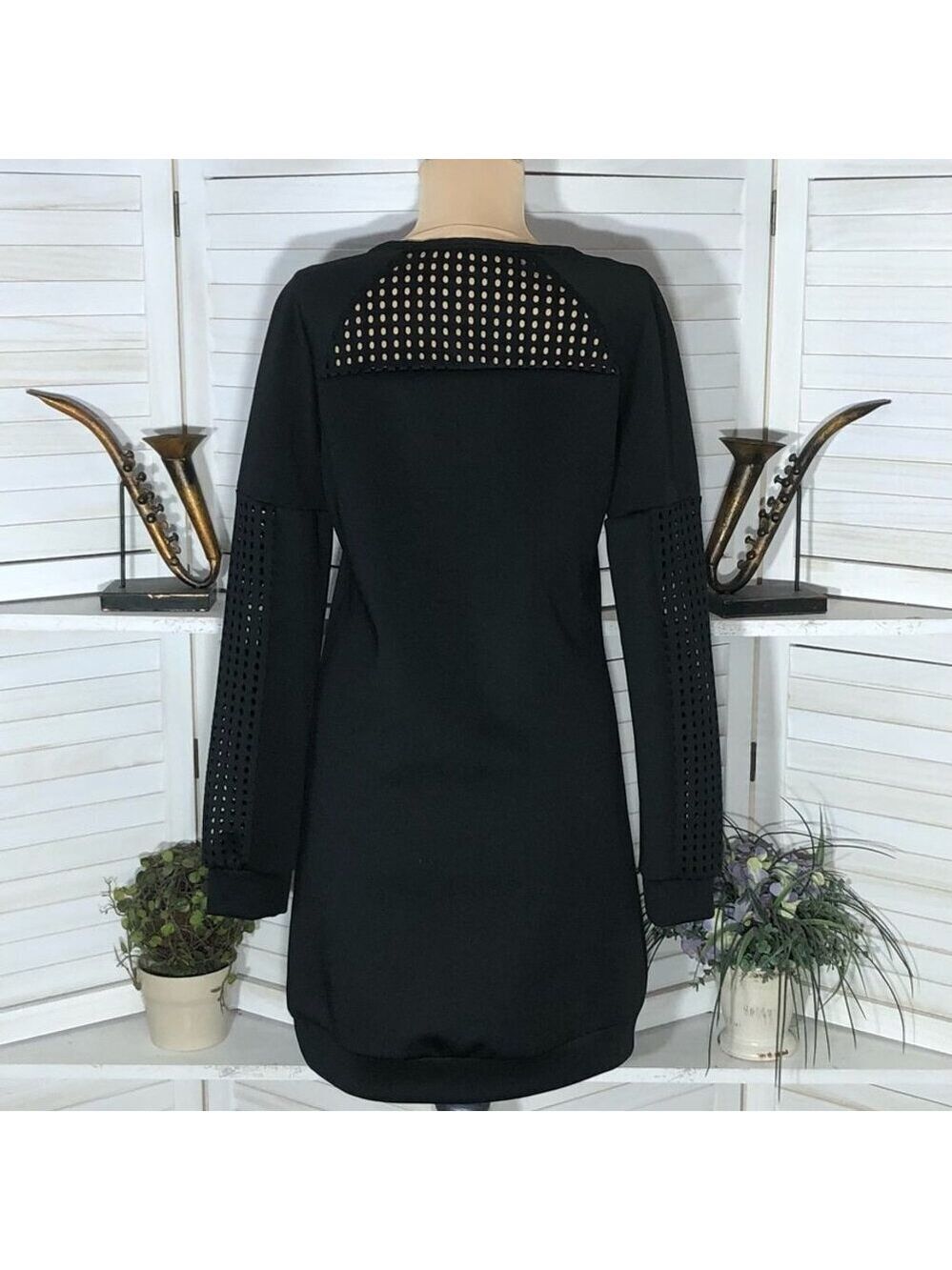 Fabletics Tilly Sweatshirt Mini Dress Knit Mesh Panel Size S - Picture 6 of 15
